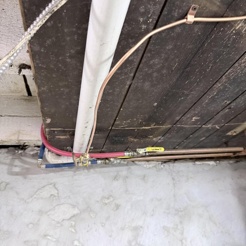 Icemaker copper supply line with shutoff valve installation