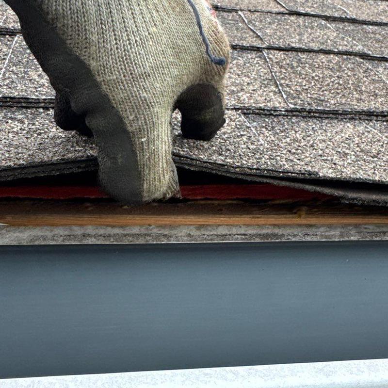 Asphalt shingle roof with hail damage inspection