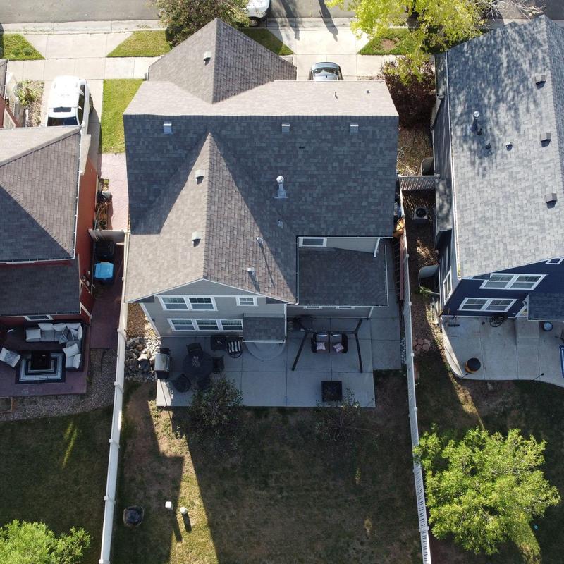 Asphalt shingle roof drone inspection for hail damage Asphalt shingle roof drone inspection for hail damage