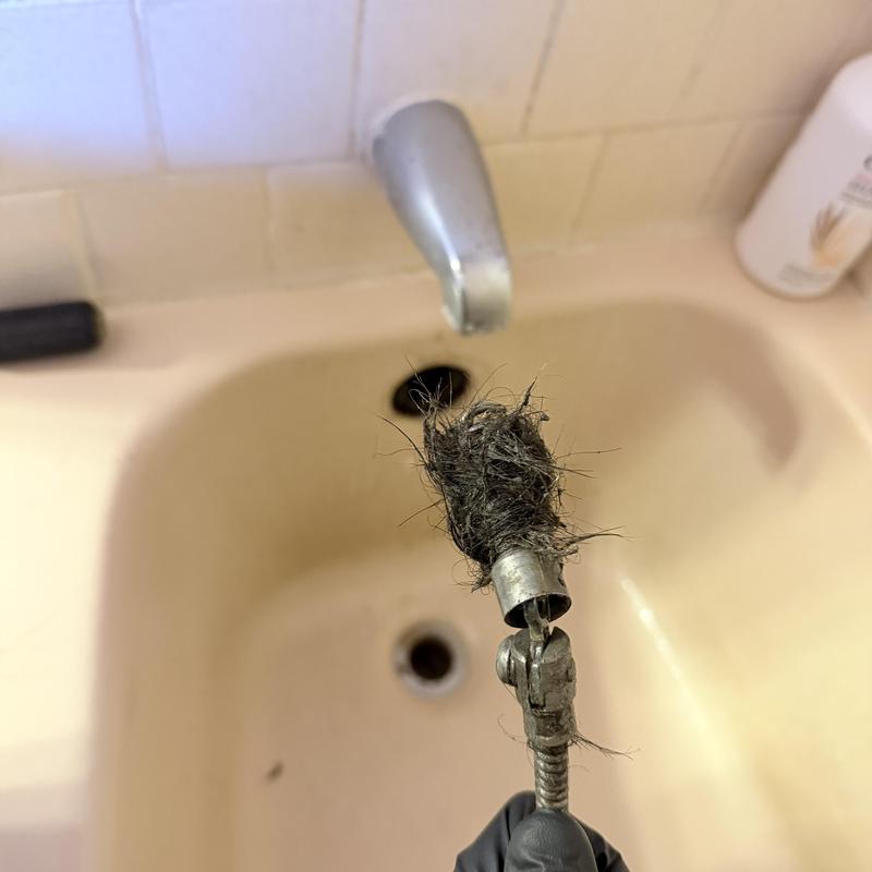 Tub drain snake with hair clog removal