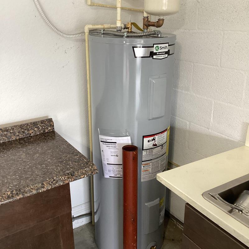 A.O. Smith 50-gallon electric water heater installation
