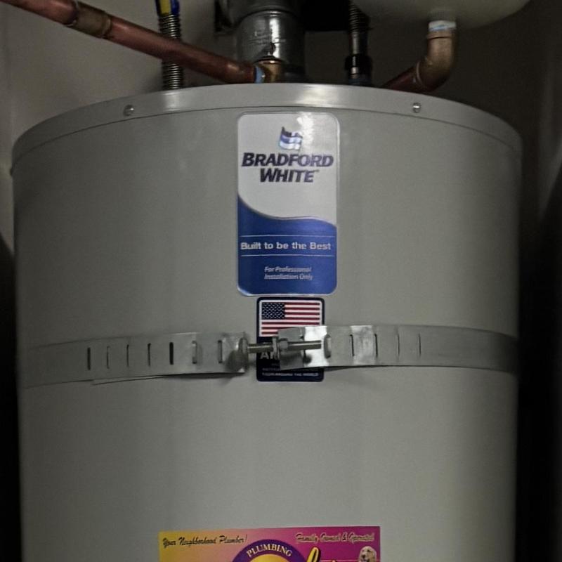 Bradford White 50-gal water heater installation with upgrades