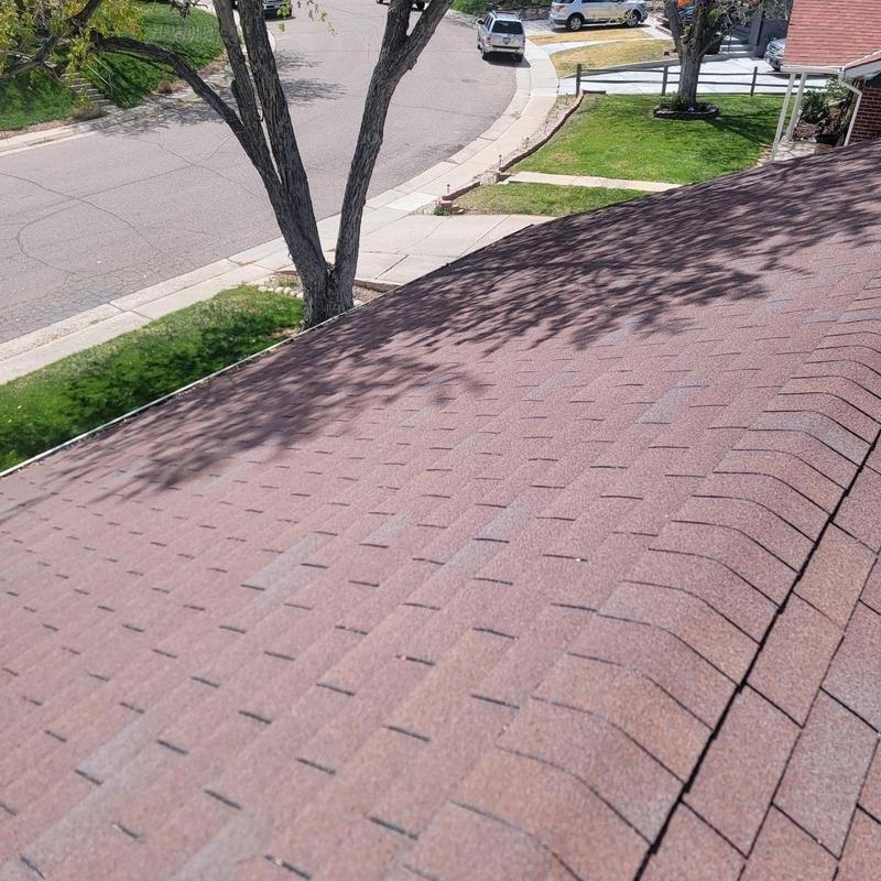 Asphalt shingle roof with no hail damage visible Asphalt shingle roof with no hail damage visible