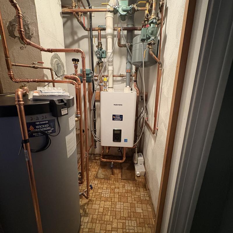 Navien fire tube boiler with new copper piping