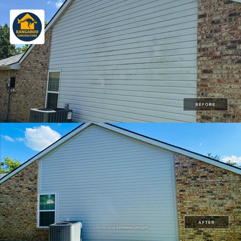 Vinyl siding exterior before and after replacement