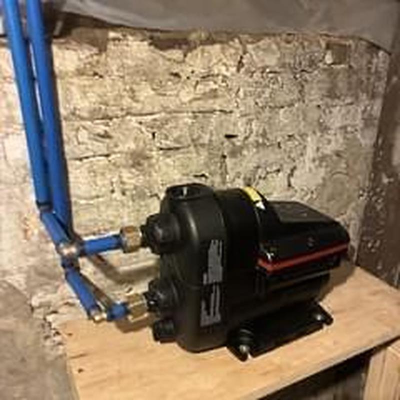 Grunfos Scala 2 booster pump installation in basement