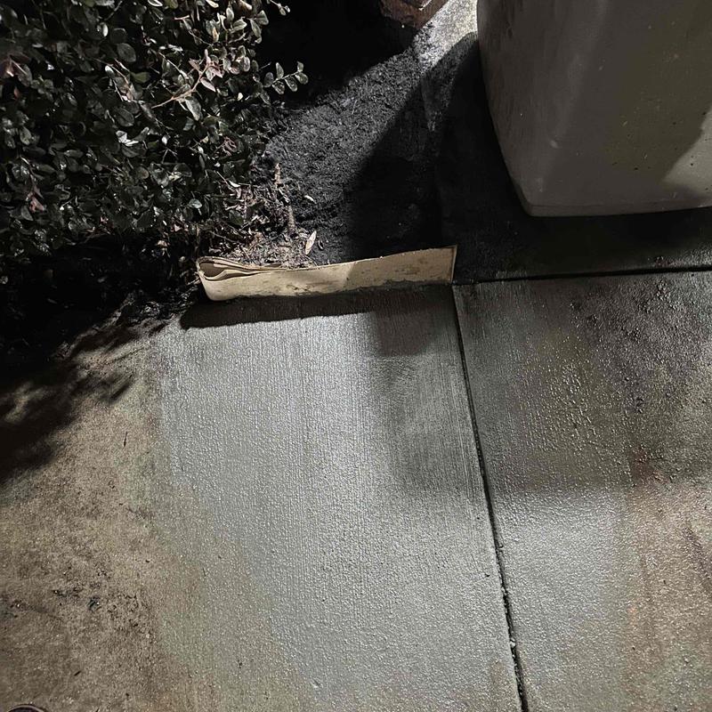 Concrete patch after plumbing pipe excavation Concrete patch after plumbing pipe excavation