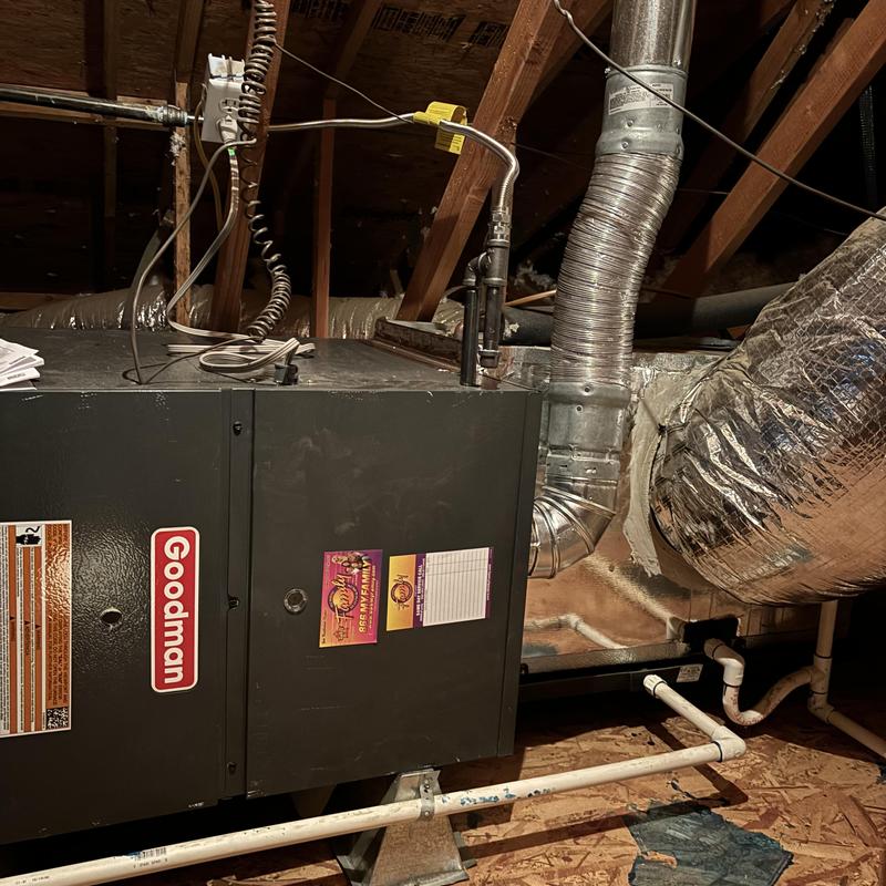 Goodman 5 ton horizontal furnace with gas flex and drip leg