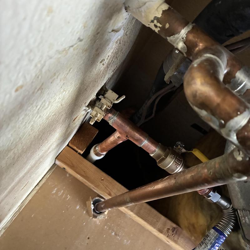 Copper cold water pipe reroute under slab repair