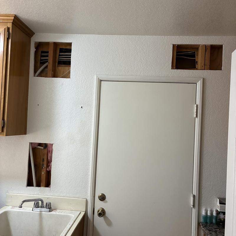 Cold water pipe reroute with wall access holes