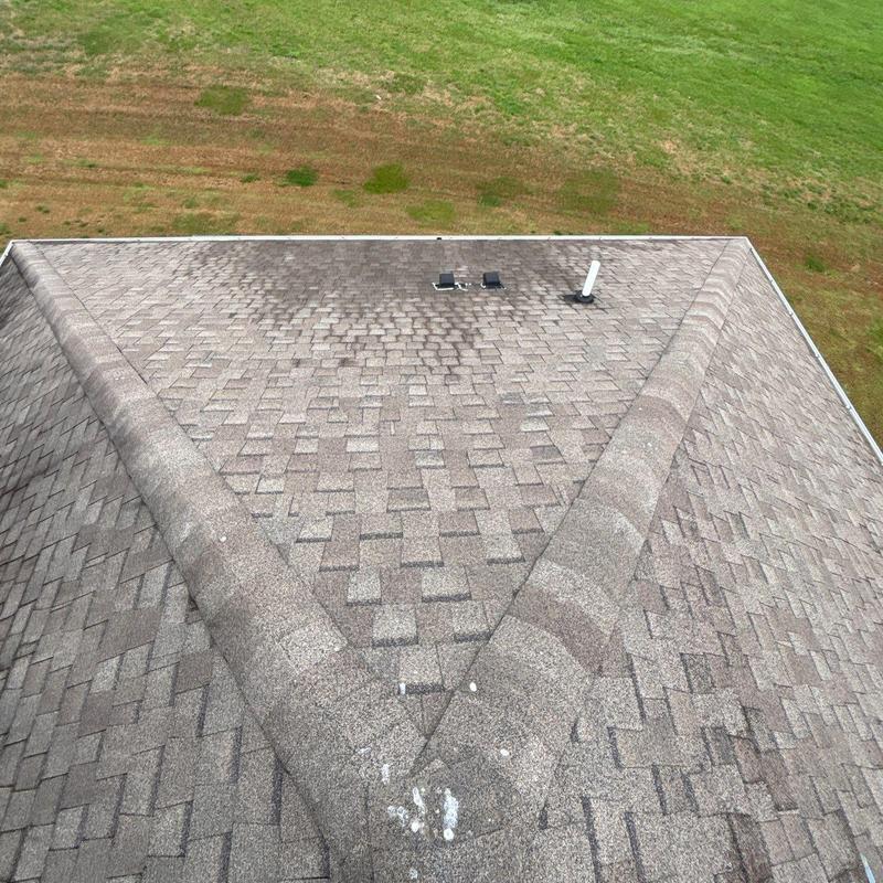 Asphalt shingle roof ridge and vent inspection