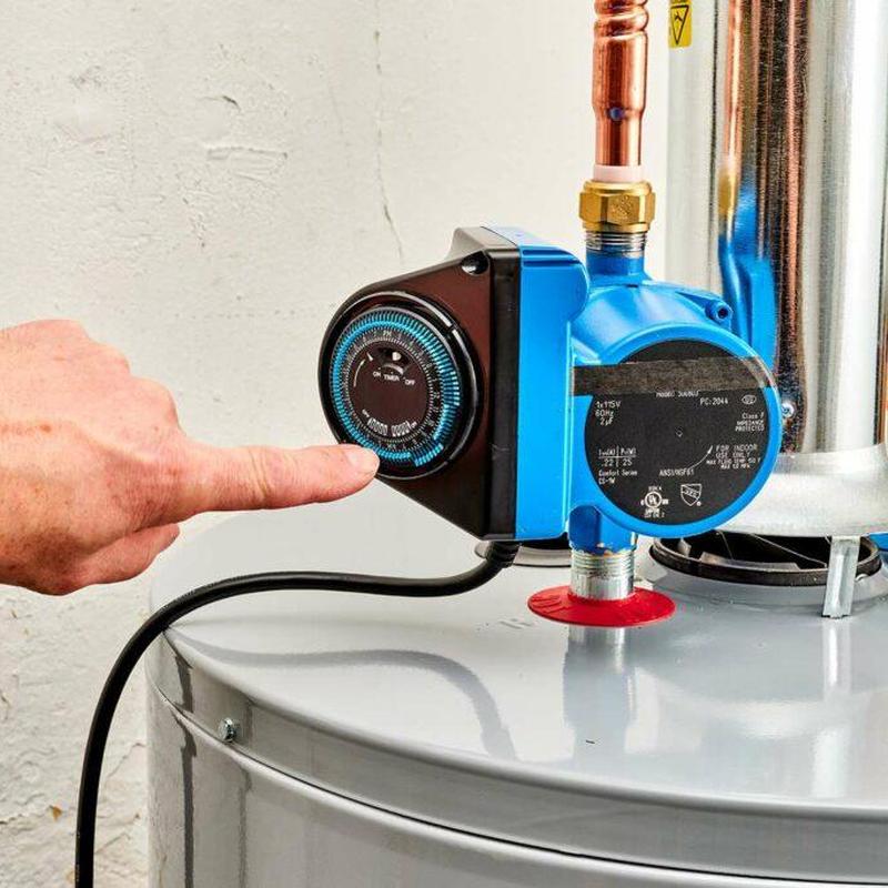 Water heater recirculation pump with timer adjustment