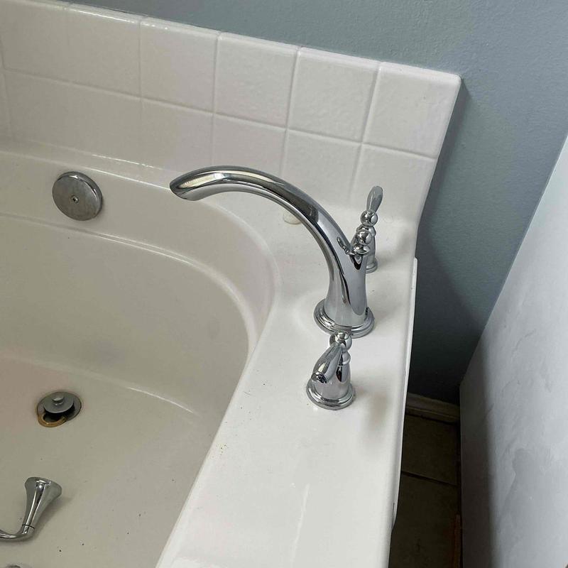 Roman tub valve and chrome faucet trim installation