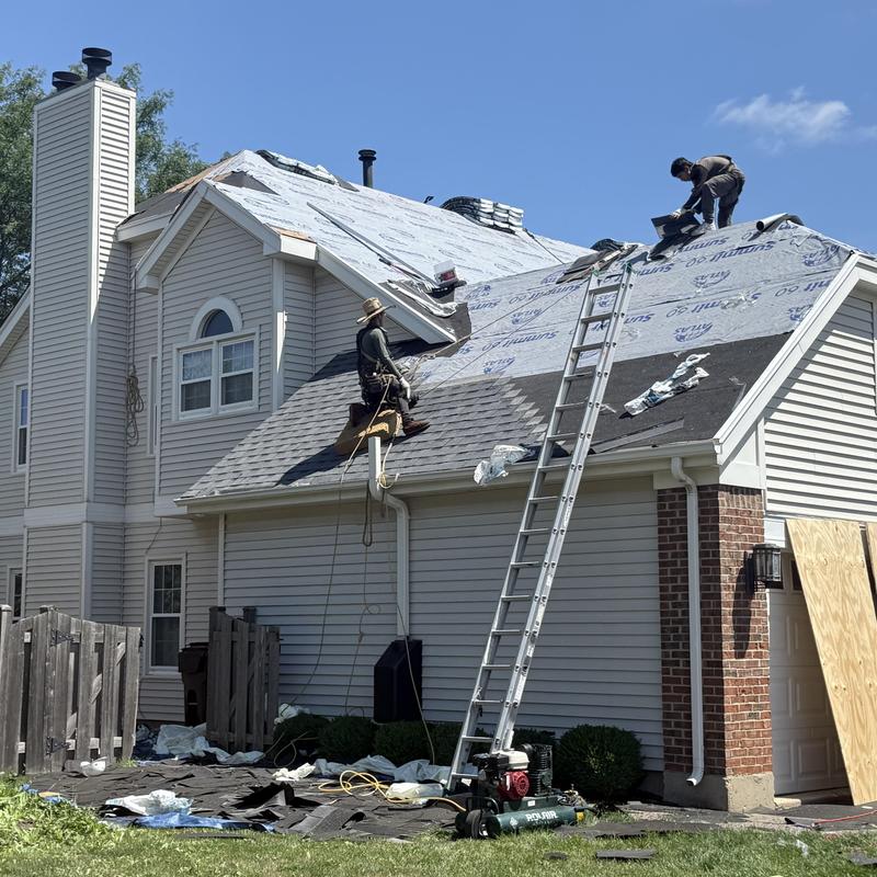 Atlas Impact Class 4 roof installation with safety harnesses