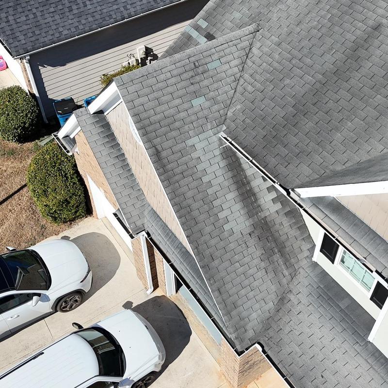 Asphalt shingle roof with missing shingles replacement needed