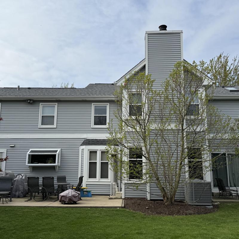 Atlas Class 4 impact roof with gutters on townhouse