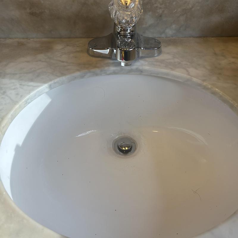 Laboratory sink with clear pop-up drain stopper