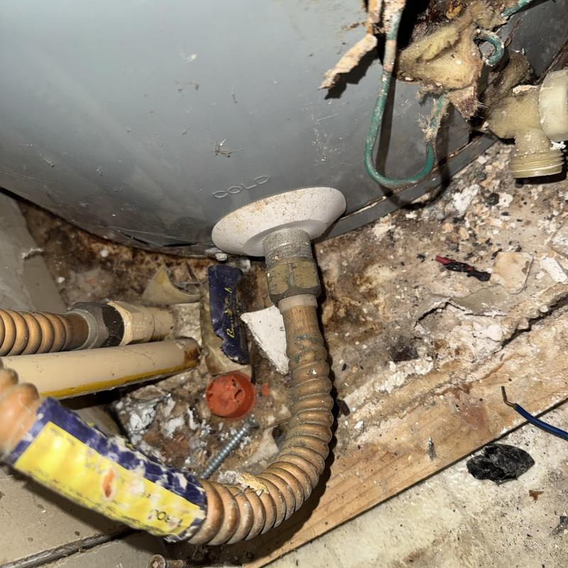 AO Smith water heater cold supply and gas line connections