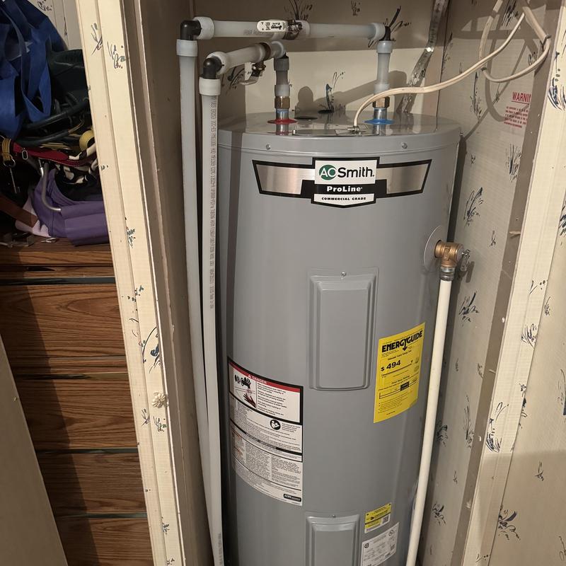 AO Smith ProLine commercial water heater installation