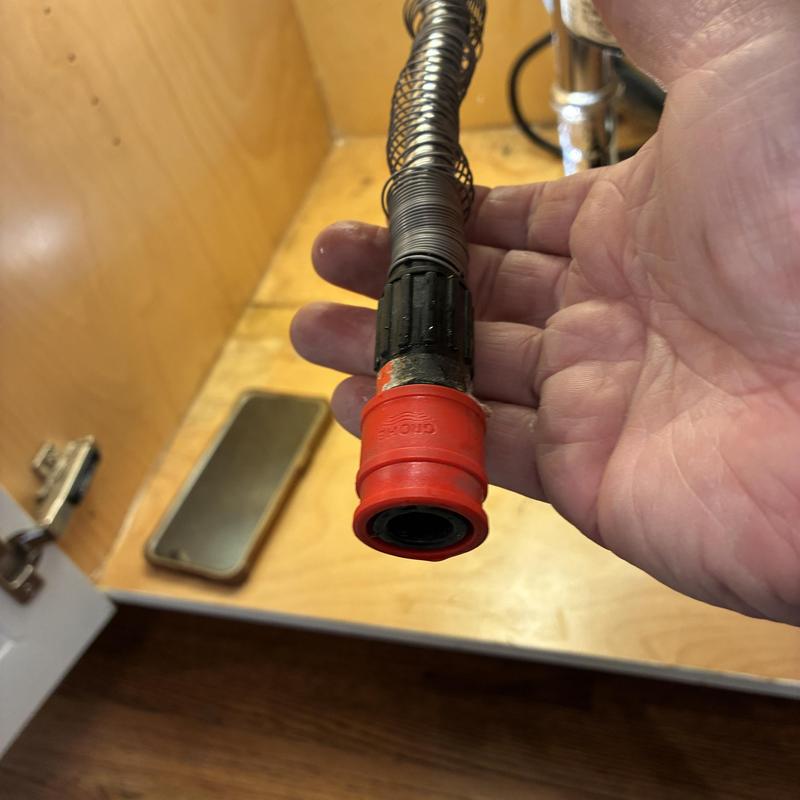 Grohe kitchen faucet check valve removal under sink