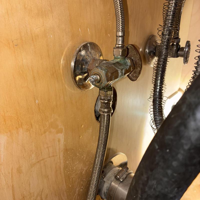 Kitchen sink hot-side dual angle stop valve replacement