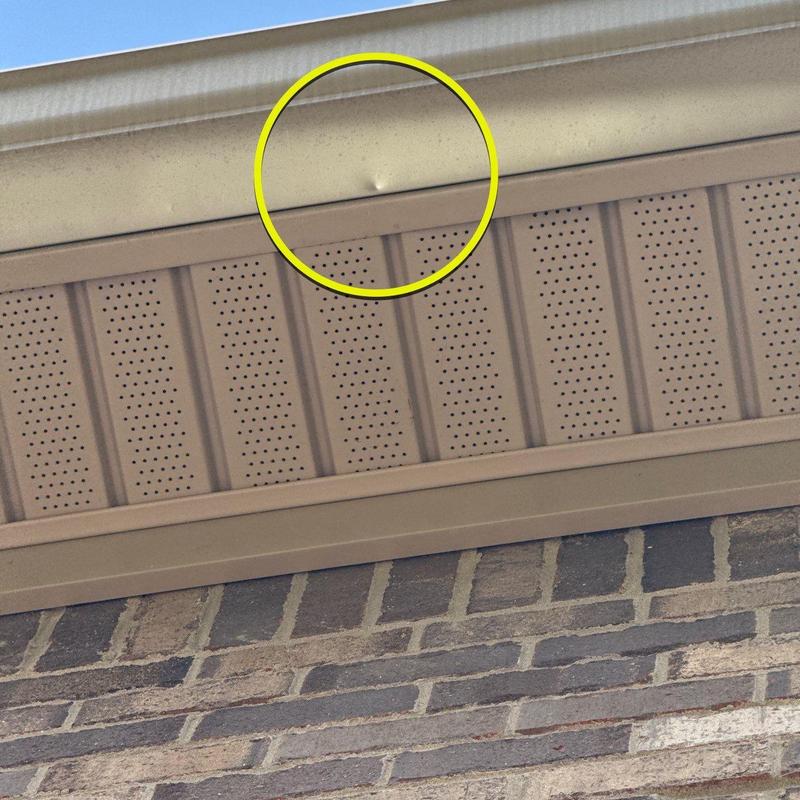 Roof soffit and fascia hail damage inspection