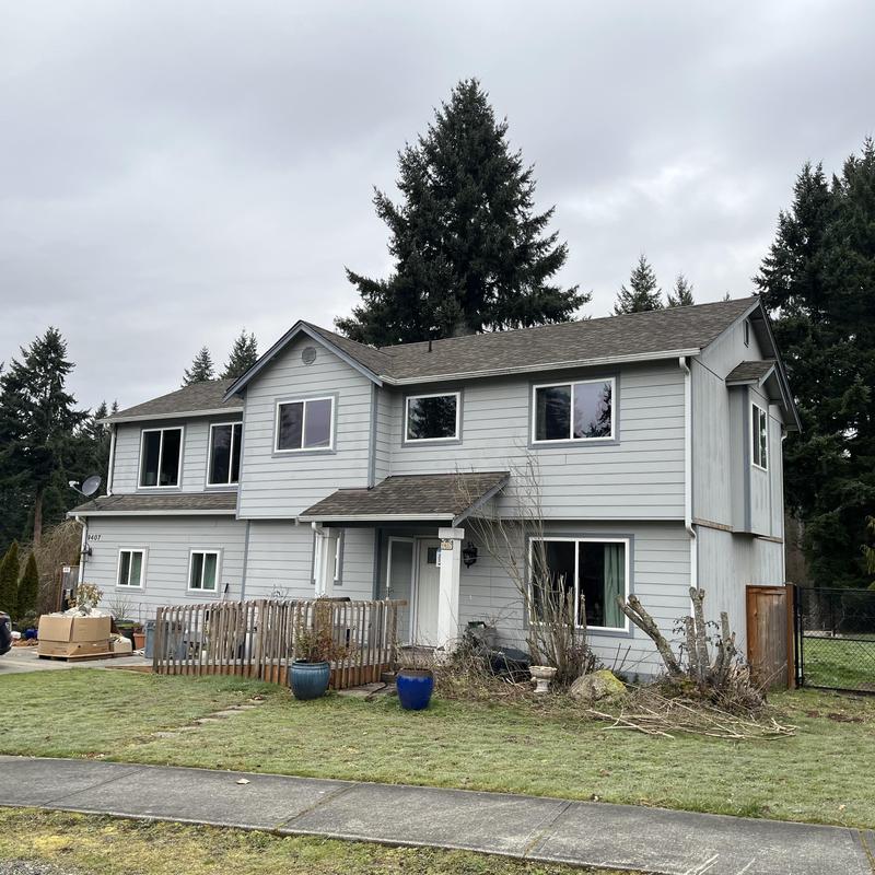 Skylight and roof inspection on two-story house Skylight and roof inspection on two-story house