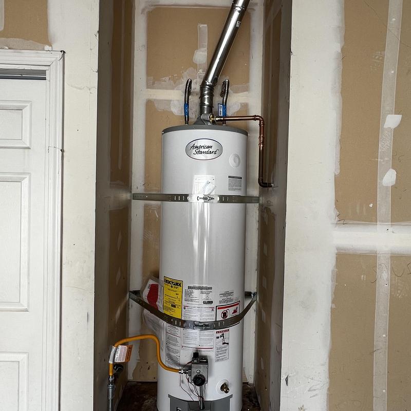 American Standard water heater with seismic straps