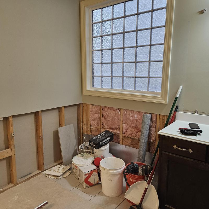 Bathroom wall insulation with window and tools Bathroom wall insulation with window and tools