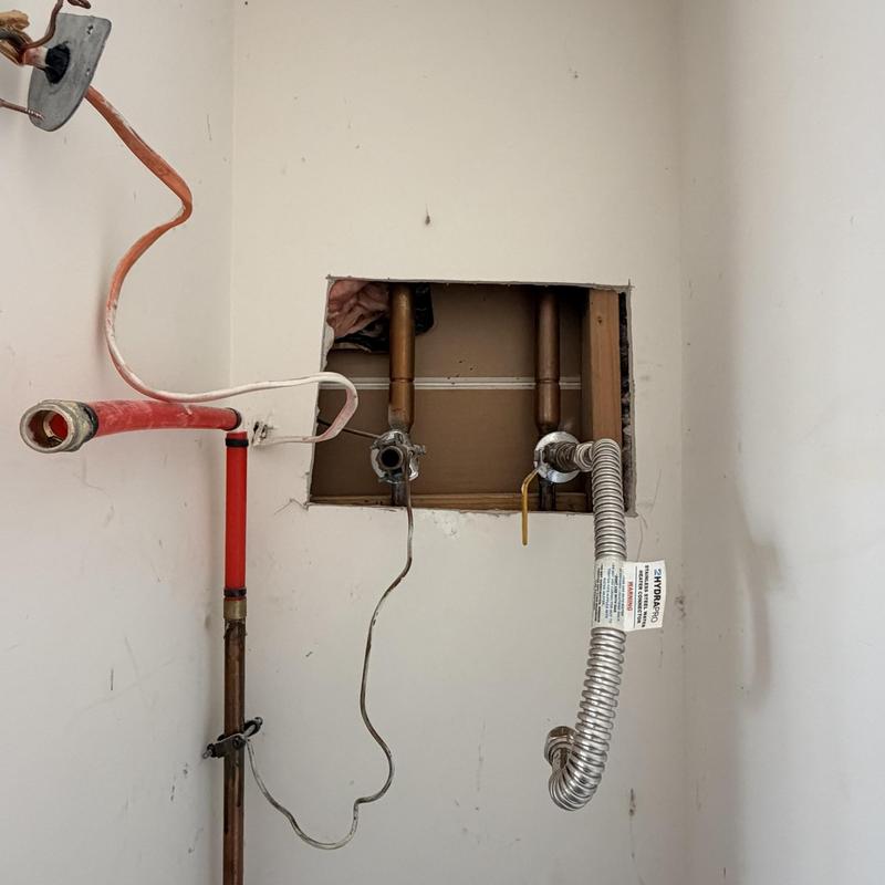 Electric water heater plumbing rough-in installation