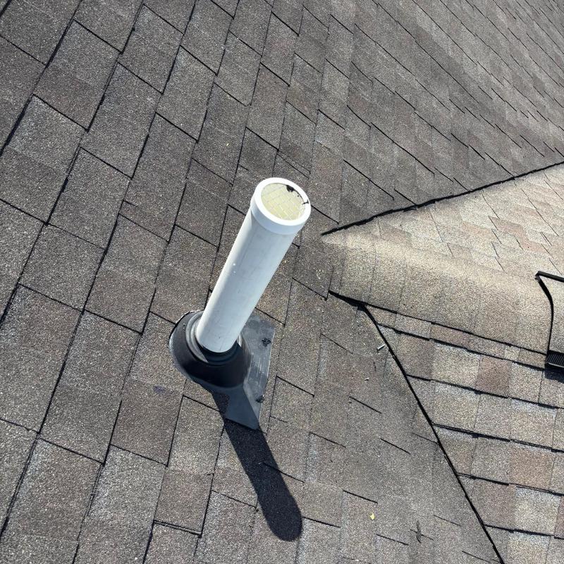 Asphalt shingle roof with vent pipe flashing in Snellville