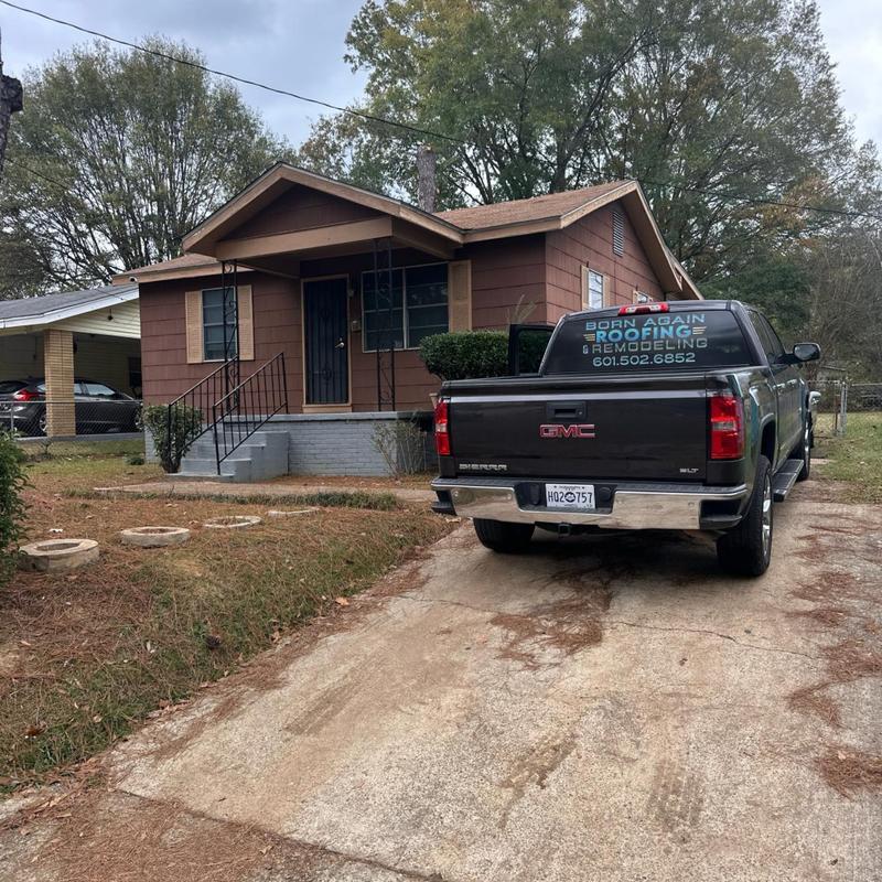 Asphalt shingle roof inspection at residential house