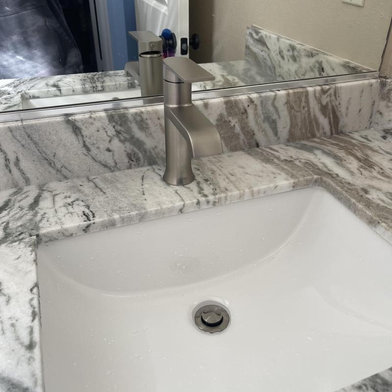 Bathroom vanity faucet and pop-up drain installation