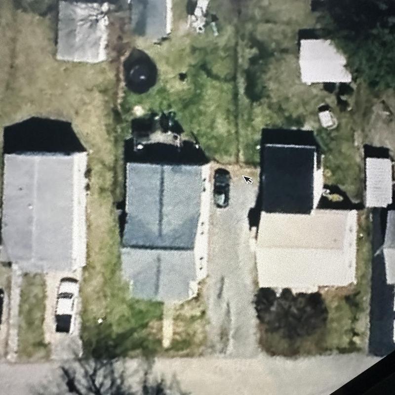 Shingle roofs on residential homes viewed from above