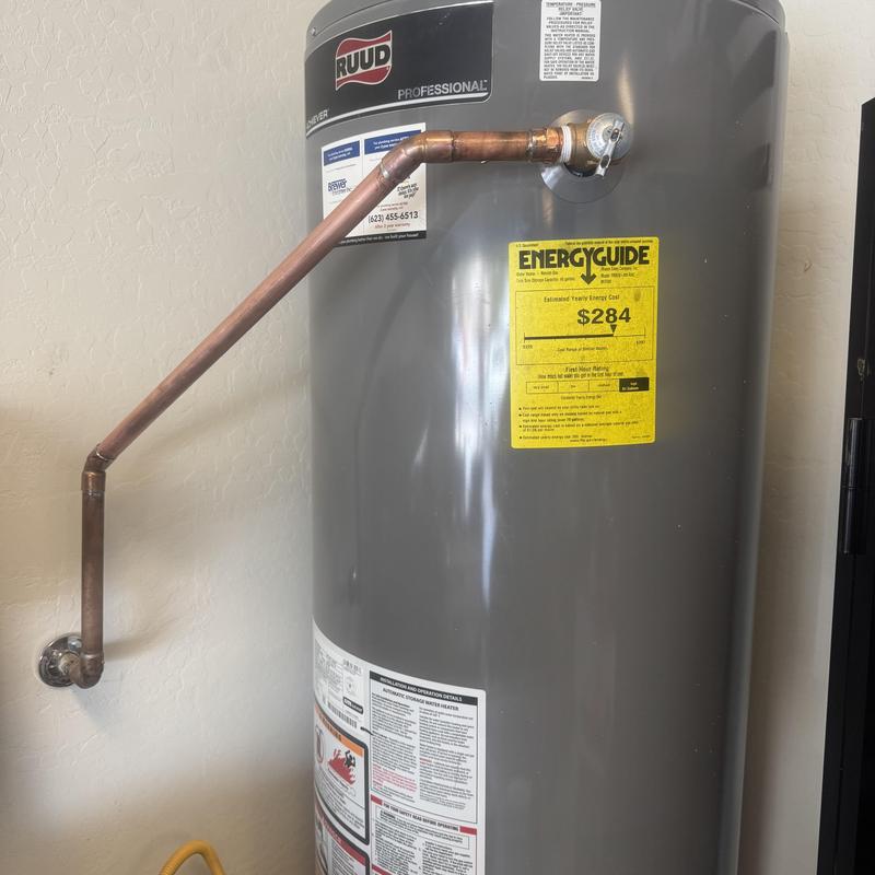 Temperature and pressure relief valve on water heater