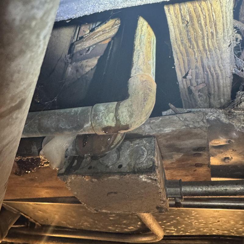 Gas line with galvanized fittings and elbow joints