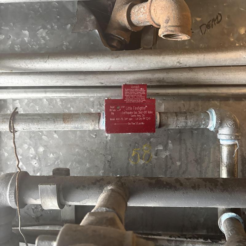 Little Firefighter gas shut-off valve installation