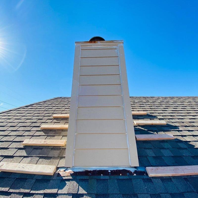 Chimney siding and trim with LP SmartSide panels Chimney siding and trim with LP SmartSide panels