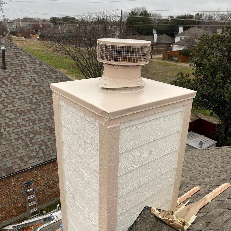 Chimney siding and trim with LP SmartSide panels Chimney siding and trim with LP SmartSide panels