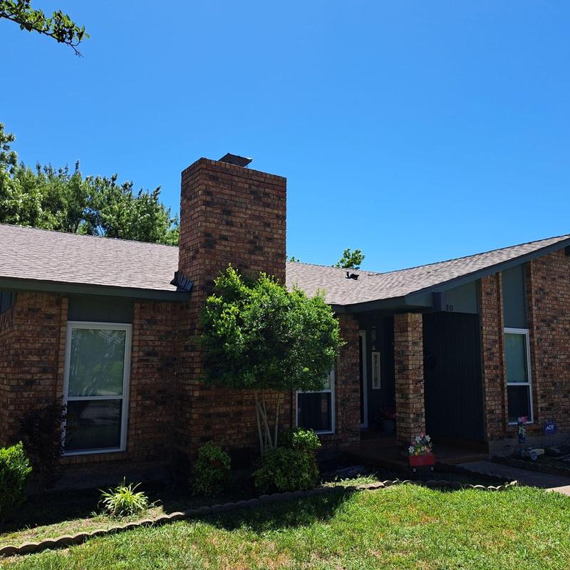 GAF Timberline HDZ shingle roof with chimney in Texas