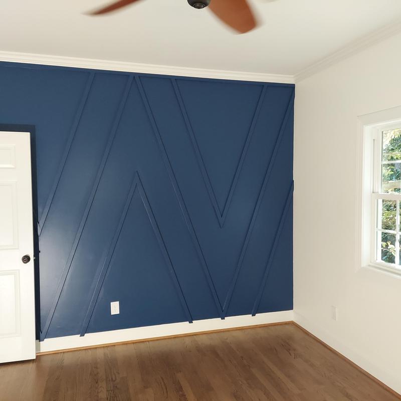 Accent wall paneling in downstairs suite addition Accent wall paneling in downstairs suite addition