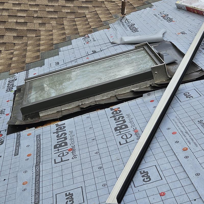 Skylight installation with underlayment roofing system Skylight installation with underlayment roofing system