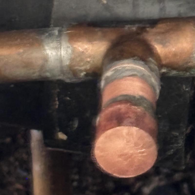 12 copper water line with capped hose bib connection under mobile home