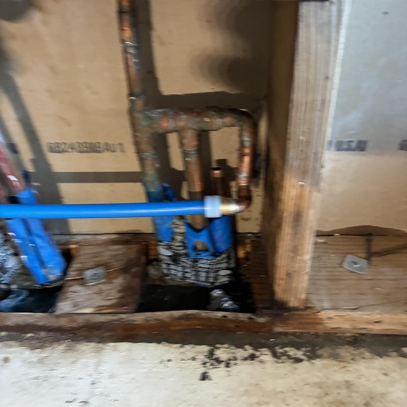 Cold water ice maker line slab leak reroute inside wall Cold water ice maker line slab leak reroute inside wall