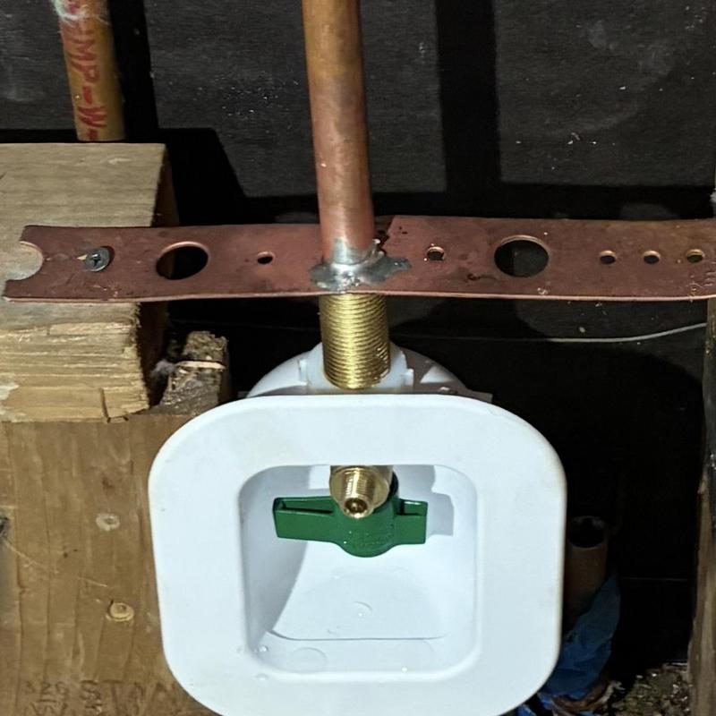 Ice maker water supply valve reroute in wall Ice maker water supply valve reroute in wall