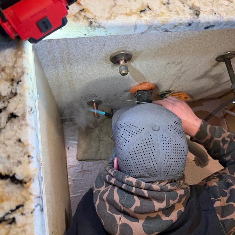 Angle stop valve replacement under sink with leak test