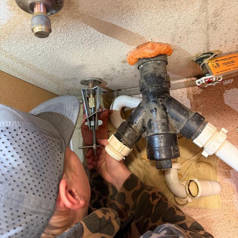 Angle stop valve replacement under sink plumbing system