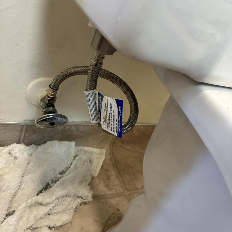 Toilet water supply line replacement near floor