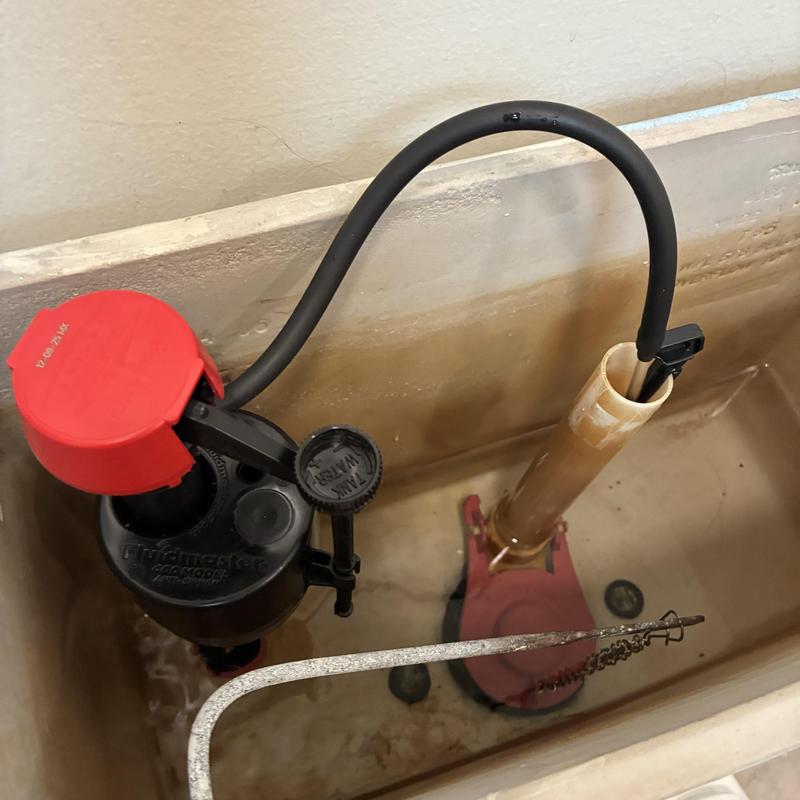 Toilet fill valve and flapper replacement inside tank