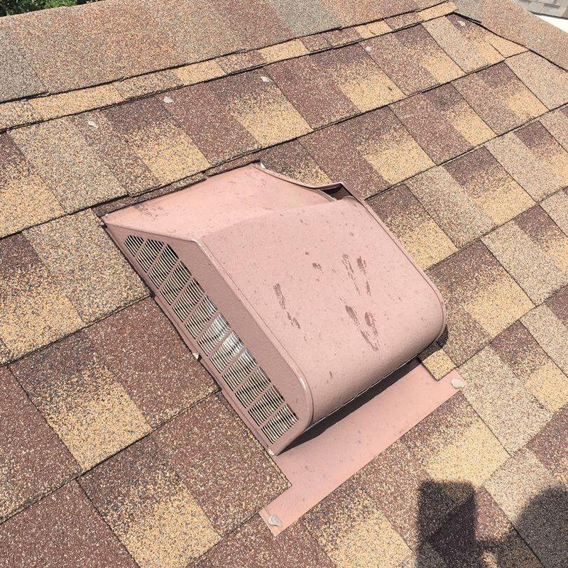 Roof vent on brown GAF Timberline HDZ shingle roof Roof vent on brown GAF Timberline HDZ shingle roof